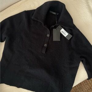 Jenni Kayne Cashmere Stevie Black Polo S *NWT*